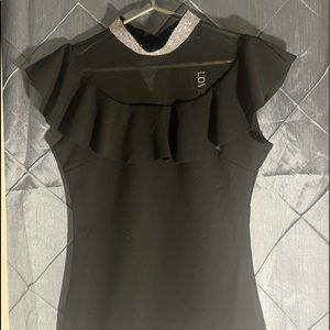 Black dress shirt with diamonds